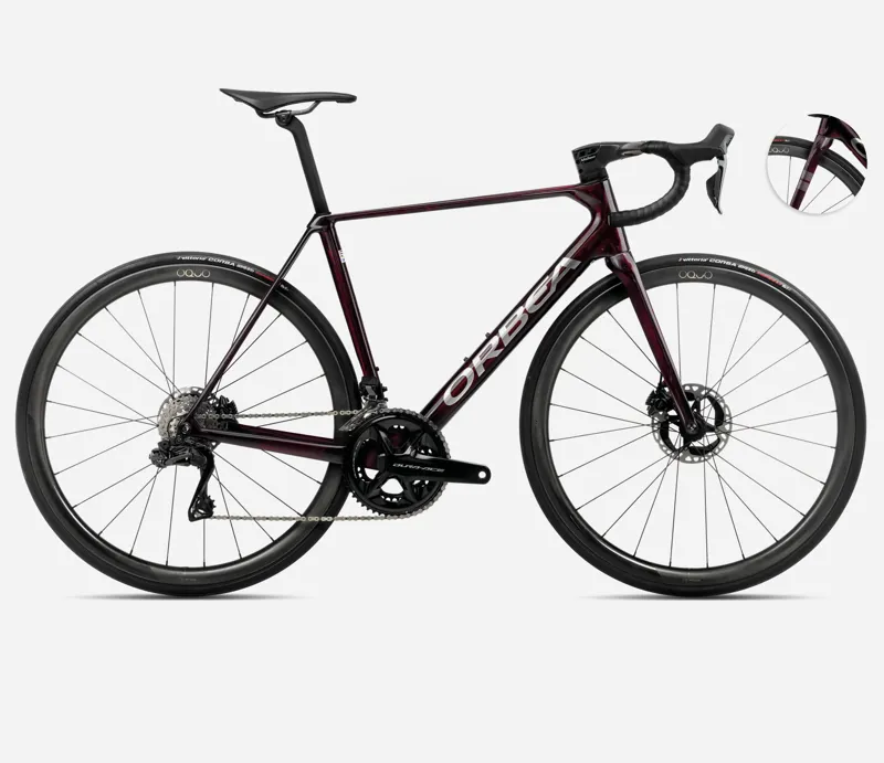 2025 Orbea Orca M10i-LTD PWR - Carbon Road Bike - Wine Red / Titanium Gloss