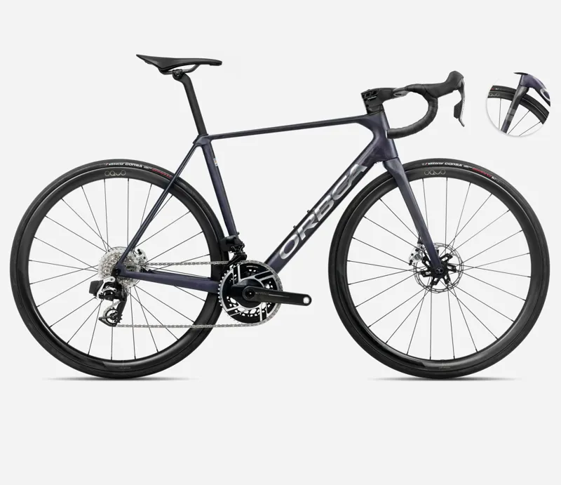 2025 Orbea Orca M11e-LTD PWR - Carbon Road Bike - Tanzanite Matt / Carbon Raw Matt