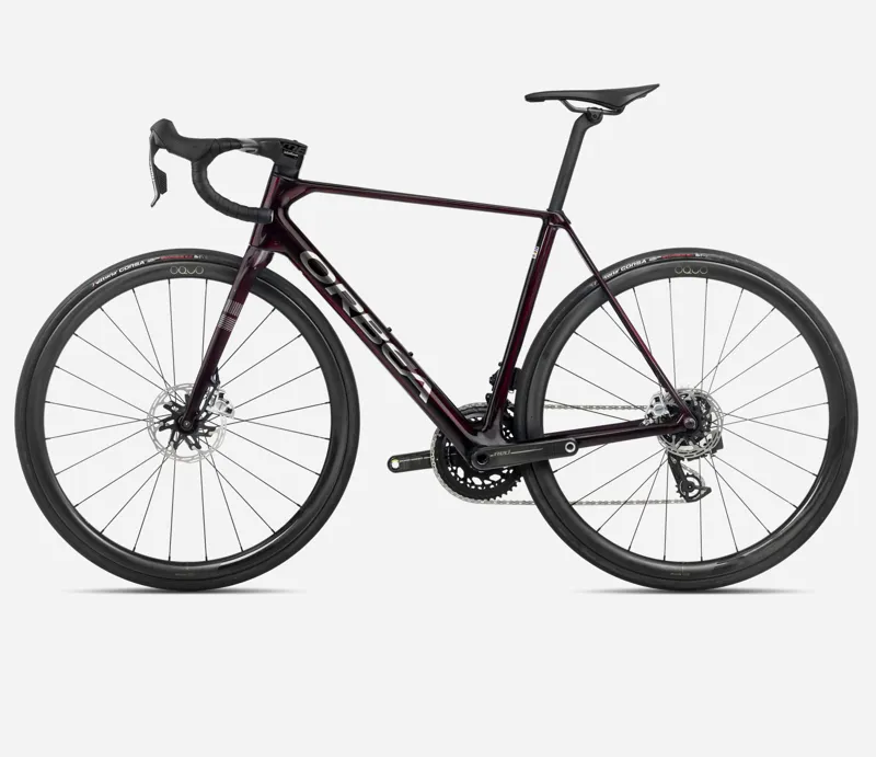 2025 Orbea Orca M11e-LTD PWR - Carbon Road Bike - Wine Red / Titanium Gloss-1