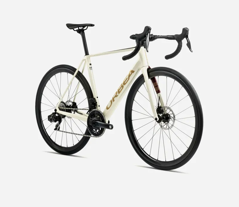 2025 Orbea Orca M35i - Carbon Road Bike - Ivory White / Burgundy Gloss / Vulcano Matt-2