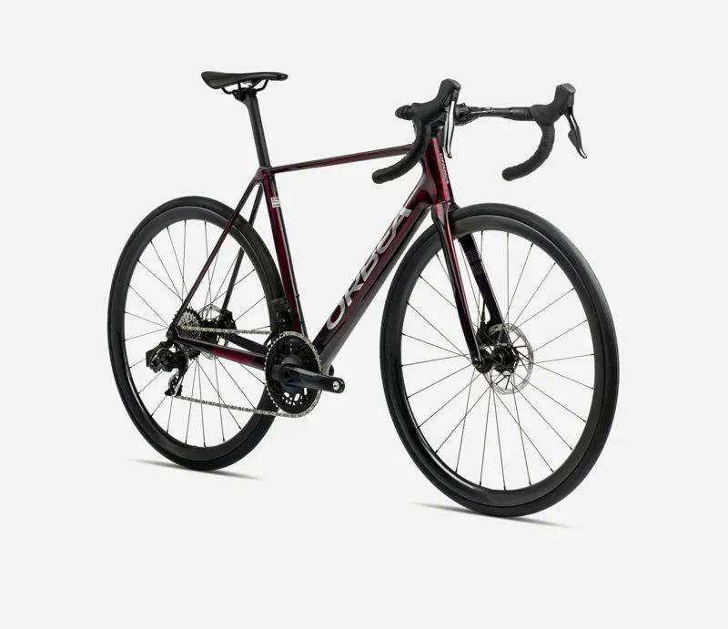 2025 Orbea Orca M21e-Team PWR - Carbon Road Bike - Wine Red / Titanium-2