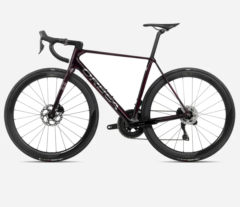 2025 Orbea Orca M30i-LTD PWR - Carbon Road Bike - Wine Red / Titanium Gloss-1