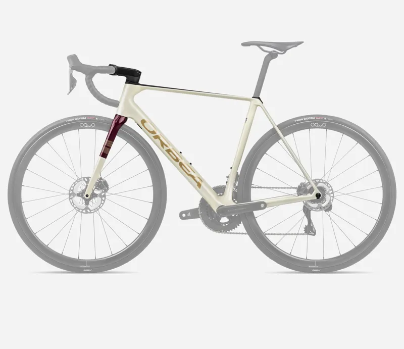 2025 Orbea Orca OMR Frame - Ivory White / Burgundy / Vulcano Matt-1