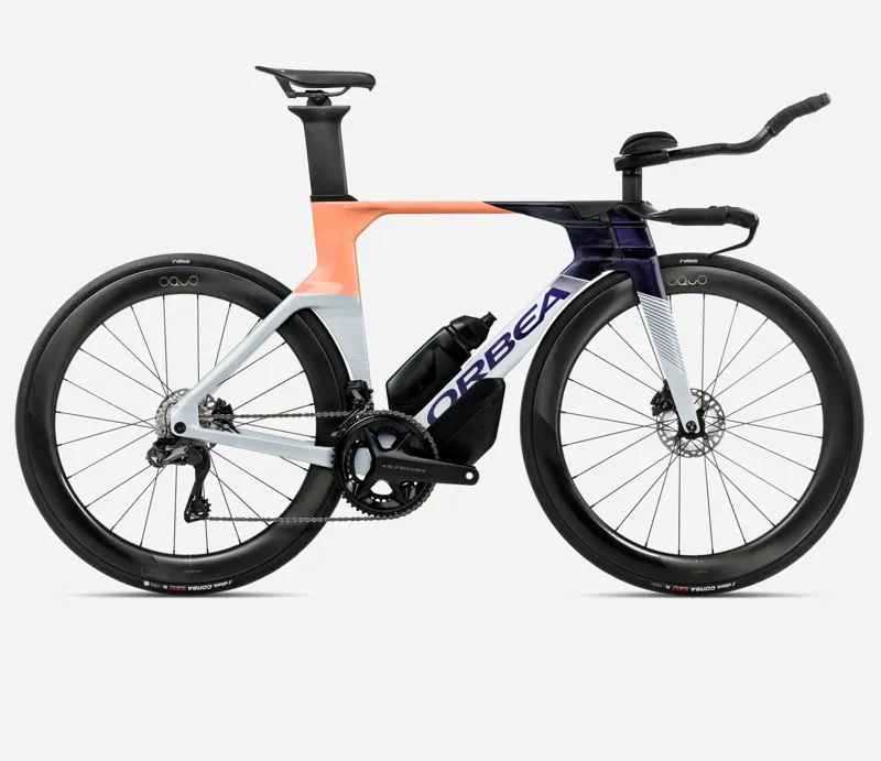 2025 Orbea Ordu M20i-Ltd Triathlon Bike -  Halo Silver / Tanzanite C. View / Orange Cloud