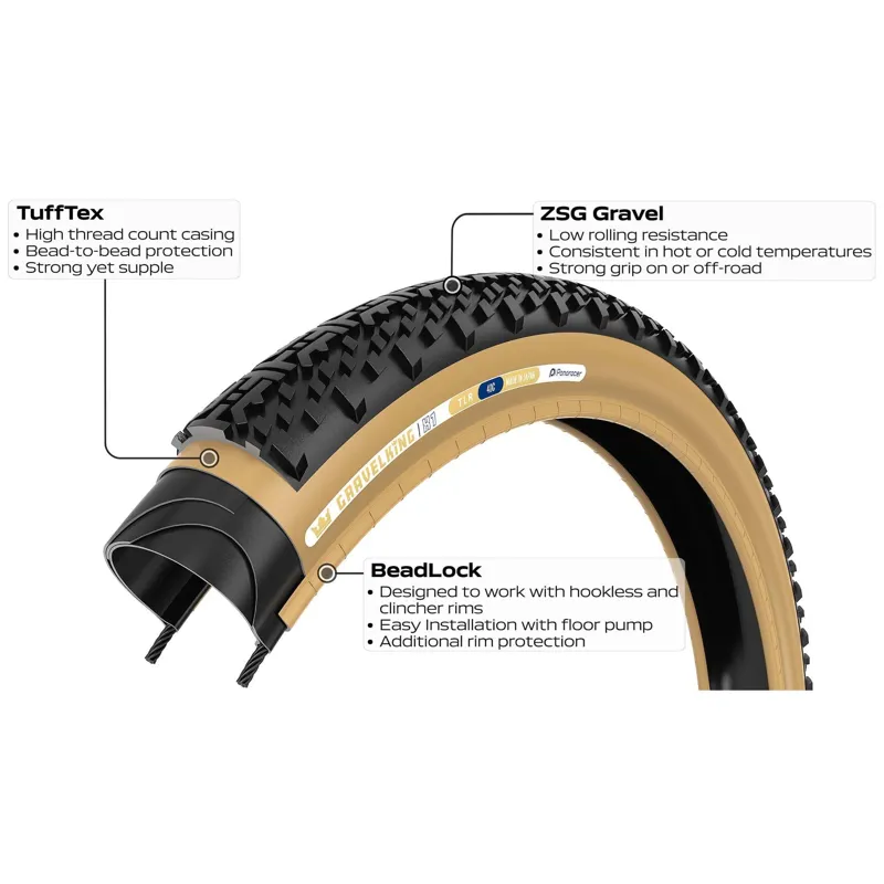 Panaracer Gravelking X1 Tlr Gravel Tyre In Black-3