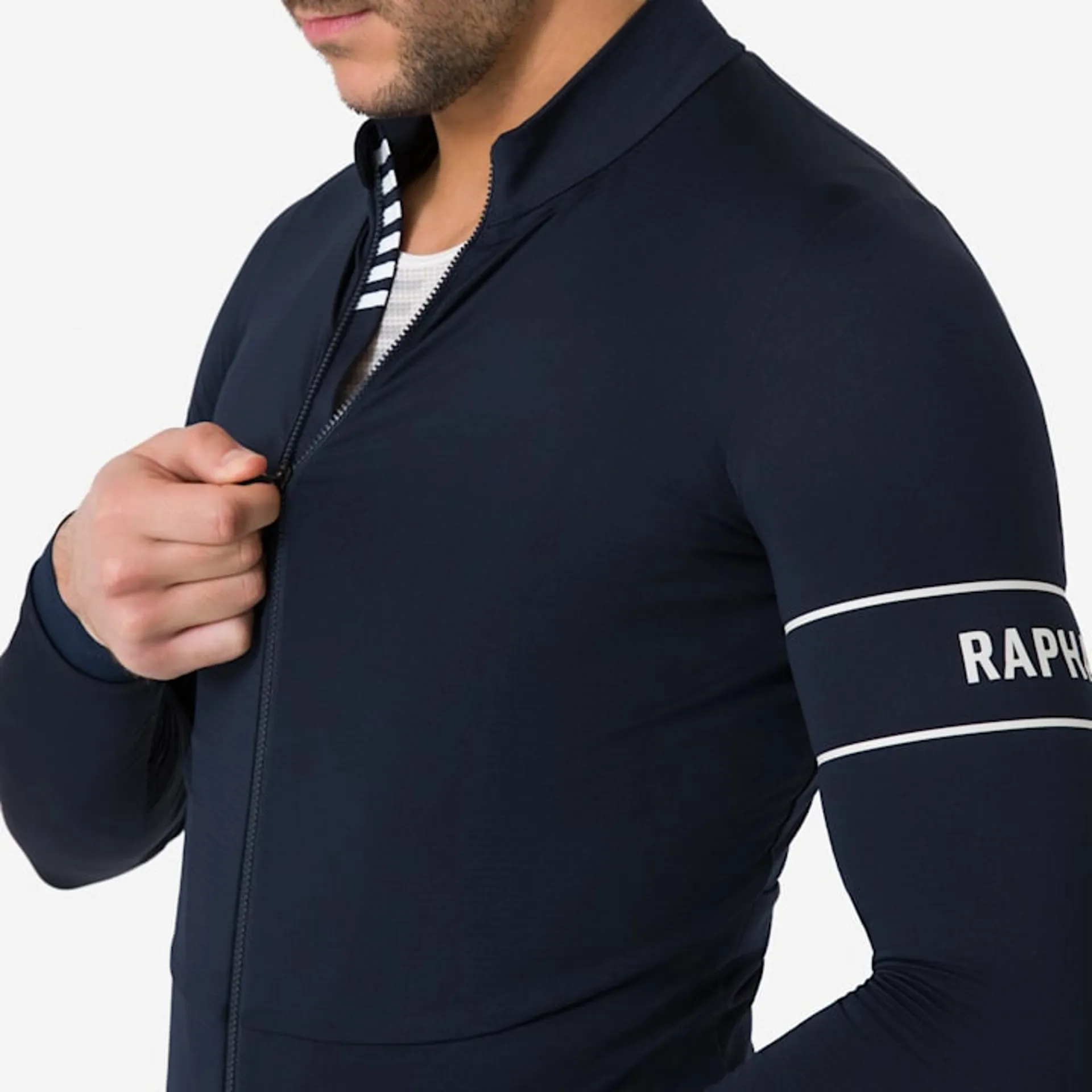 Rapha Pro Team Long Sleeve Thermal Jersey - Dark Navy / White