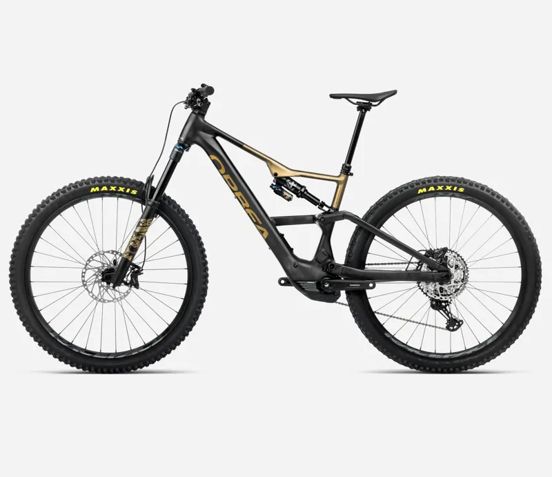 2025 Orbea Rise LT H10 - Electric Full Suspension Mountain Bike - Diamond Black / Splash Olive Green-1