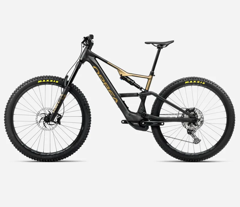 2025 Orbea Rise LT H20 - Electric Full Suspension Mountain Bike - Diamond Black / Splash Olive Green-1