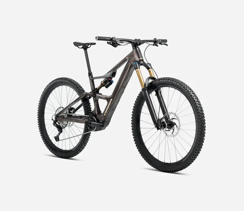 2025 Orbea Rise LT M20 420Wh - Electric Full Suspension Mountain Bike - Cosmic Carbon View / Golden Sand-2