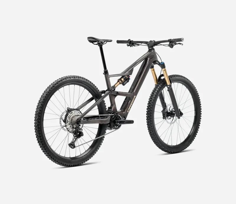 2025 Orbea Rise LT M20 420Wh - Electric Full Suspension Mountain Bike - Cosmic Carbon View / Golden Sand-3