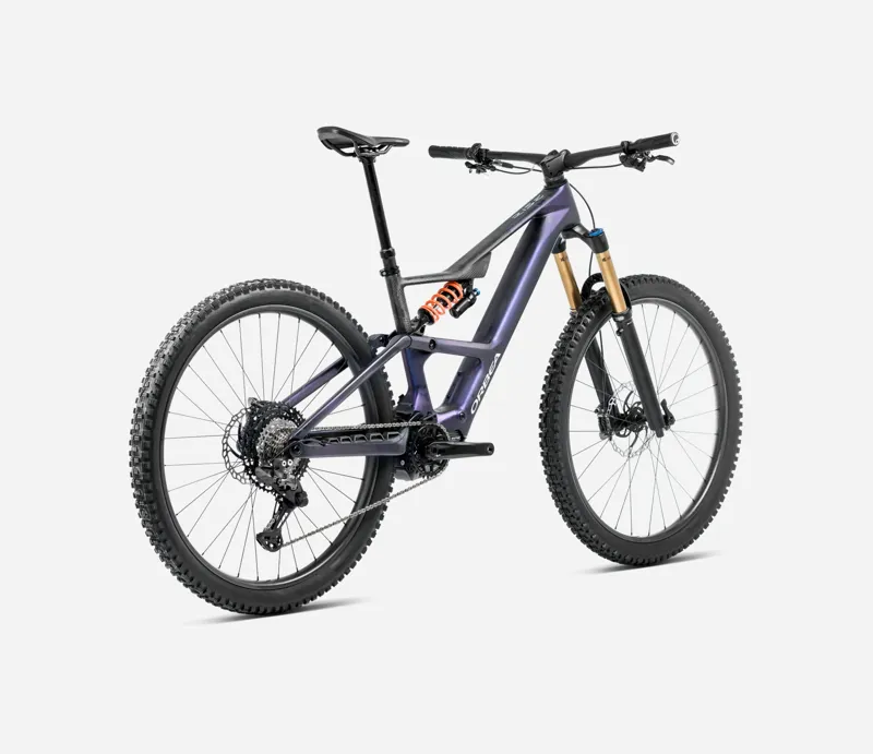 2025 Orbea Rise SL M10 420Wh - Electric Full Suspension Mountain Bike - Tanzanite Carbon View / Carbon Raw-3