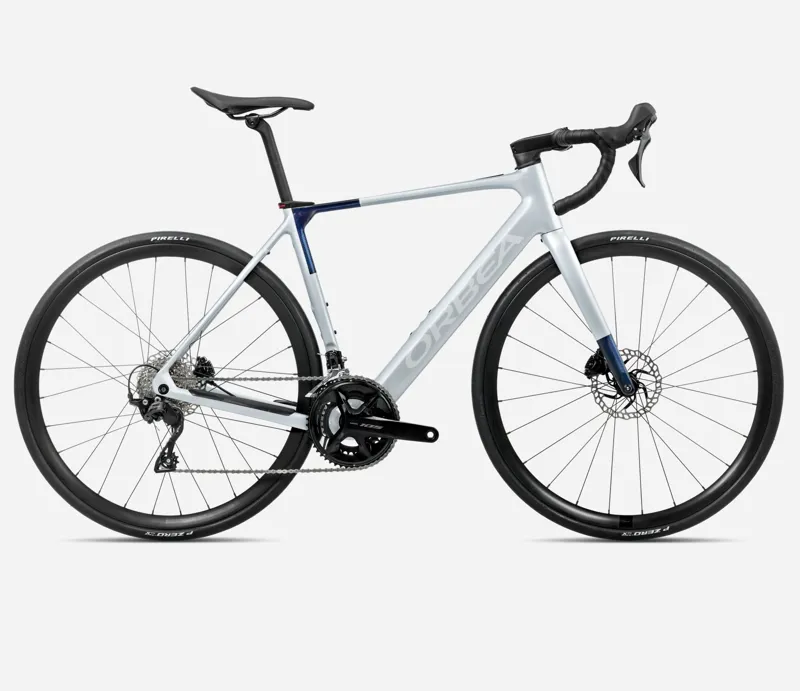 2025 Orbea Gain M30 Halo Silver Matt - Blue Carbon View