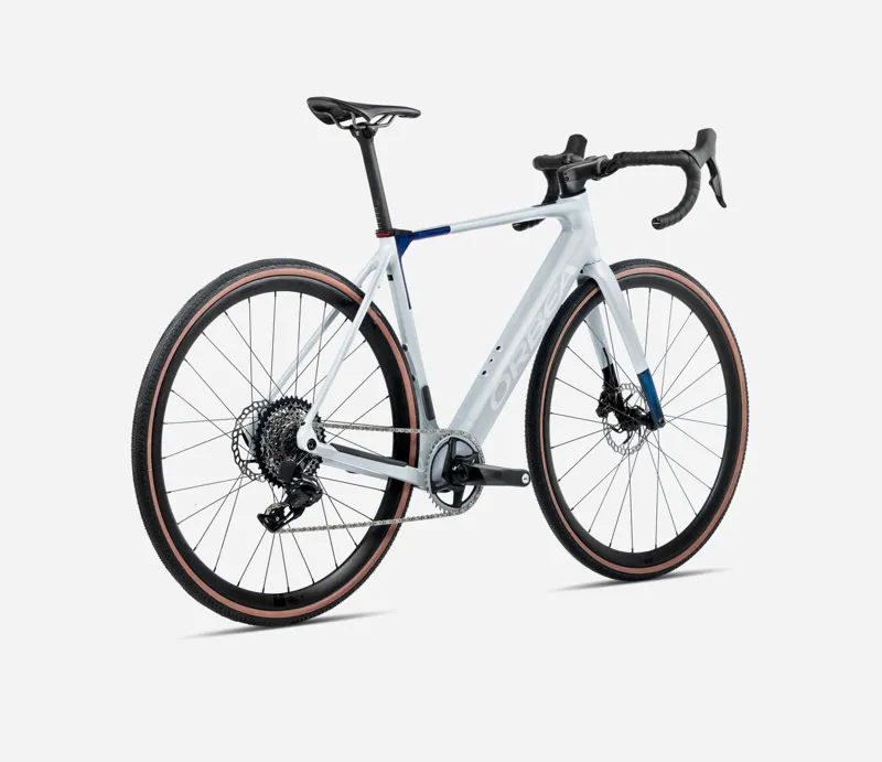 2025 Orbea Gain M30 Halo Silver Matt - Blue Carbon View-2