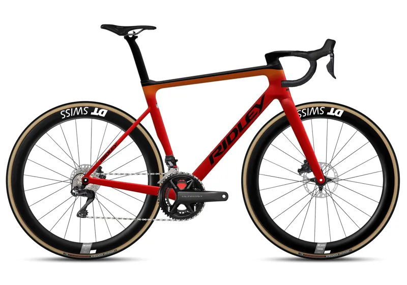 2025 Ridley Falcn RS Disc - Ultegra DI2 - Road Bike - Black / Red / Orange