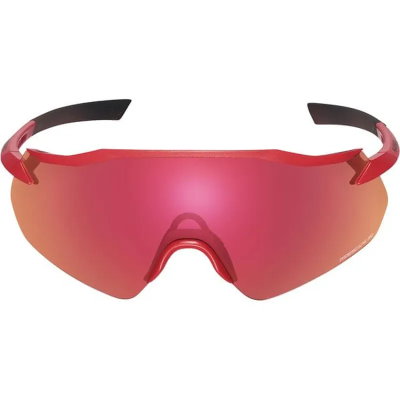 Shimano Clothing Equinox Glasses Metallic Red RideScape Road Lens-1