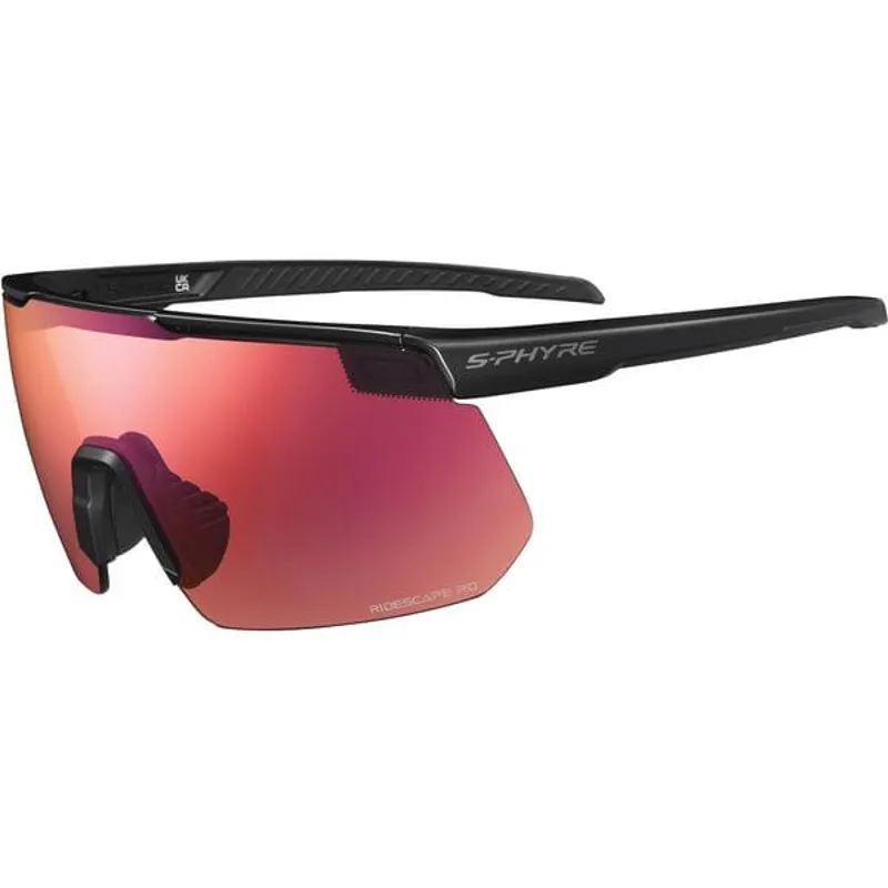 Shimano Clothing S-PHYRE Glasses Metallic Black RideScape Road Lens-3