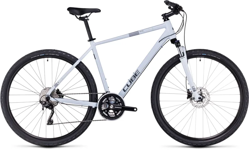 2024 Cube Nature Pro - Hybrid Bike - Frost White / Grey