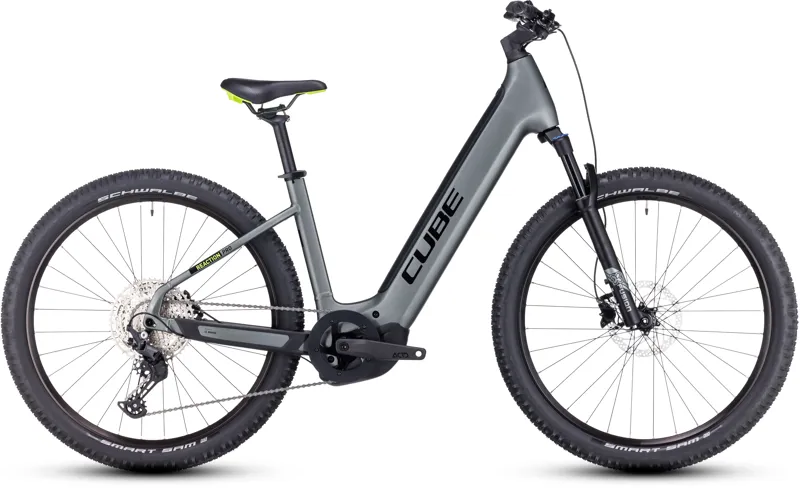 2024 Cube Reaction Hybrid Pro 625 - Electric Mountain Bike - Grey / Green-1