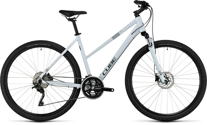 2024 Cube Nature Pro - Hybrid Bike - Frost White / Grey-1