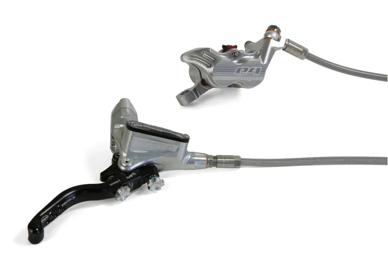 Hope Tech 3 E4 Braided Hose Calipers in Silver