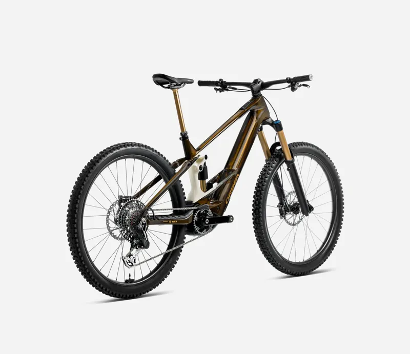 2025 Orbea Wild M20 - Electric Full Suspension Mountain Bike - Caramel Carbon View / Cream White-2