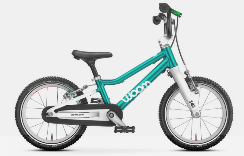 woom GO 2 - 14 inch Wheel lightweight Kids Bike - Metallic Turquoise