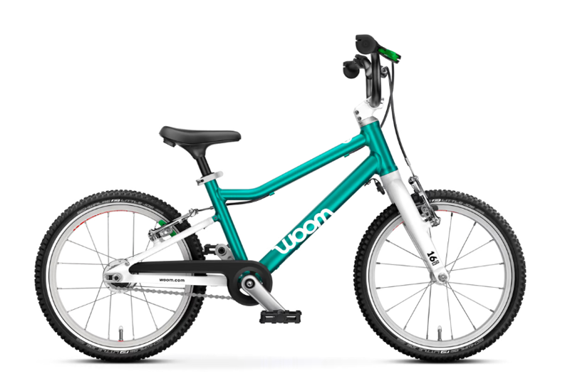 woom GO 3 Automagic - 16 inch Lightweight Kids Bike - Metallic Turquoise