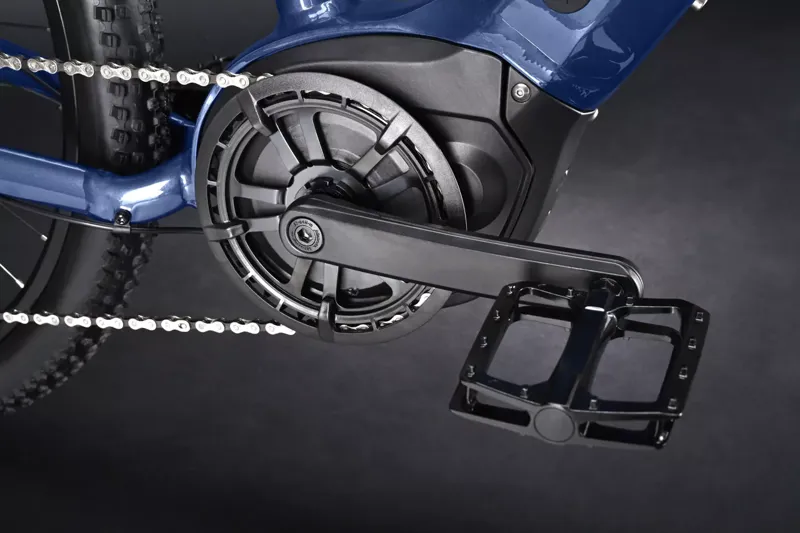 2024 Haibike Alltrack 4 - Electric Hardtail Mountain Bike - Cool Blue / Leather-7