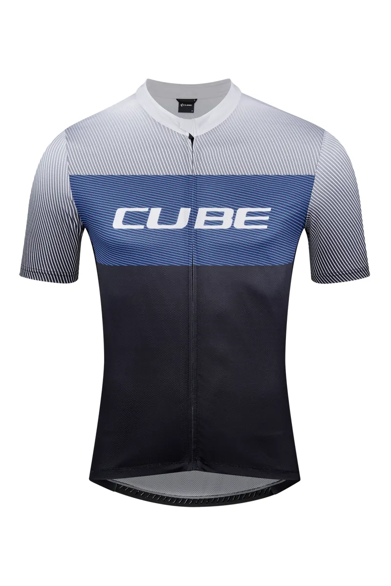 Cube Teamline Short Sleeve Jersey in Black Blue Grey