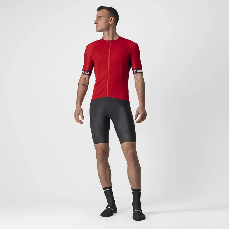 Castelli Entrata VI Jersey - Red / Bordeaux / Ivory