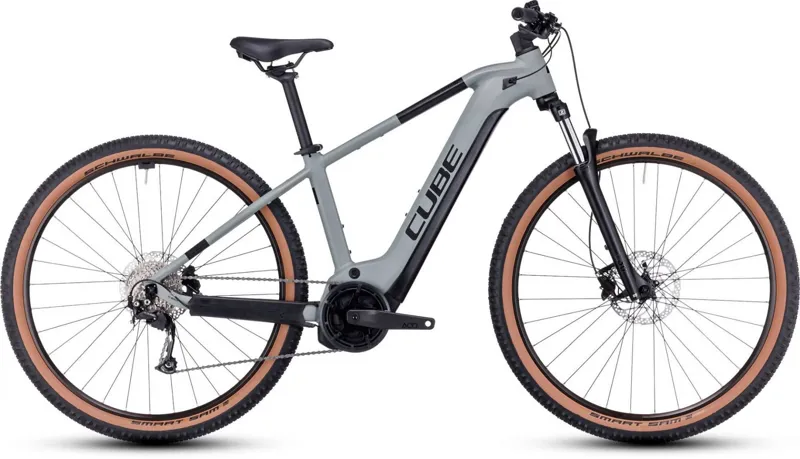 2024 Cube Reaction Hybrid Perf 625 Electric Mountain Bike in Grey/Black