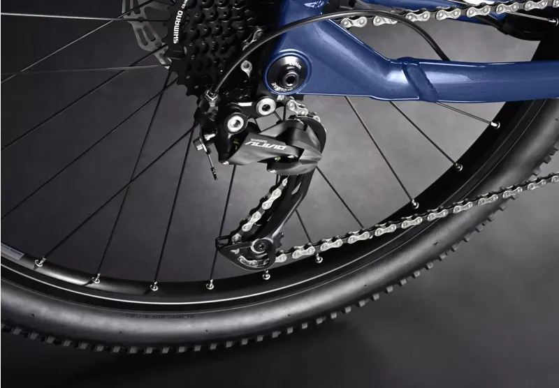 2024 Haibike Alltrack 4 - Electric Hardtail Mountain Bike - Cool Blue / Leather-6