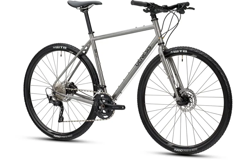 2021 Genesis Croix De Fer 20 Steel Flat Bar Gravel Bike in Silver-1