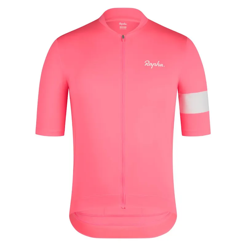 2026 Rapha Men's Core Lightweight Jersey / High-Viz Pink - White