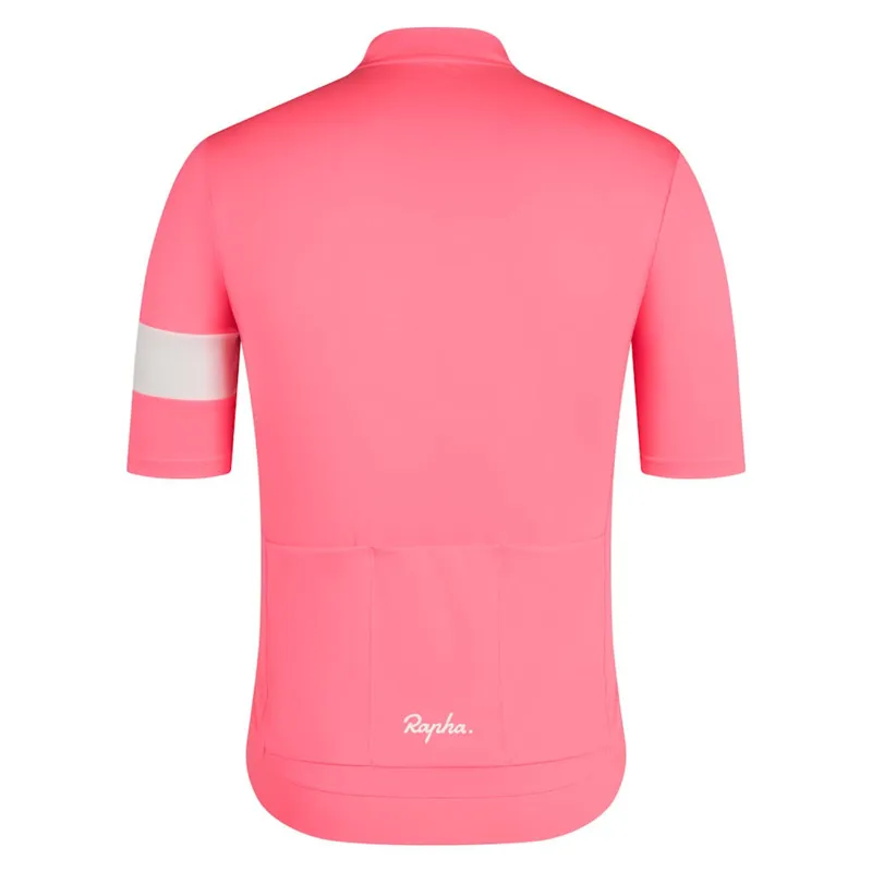 2026 Rapha Men's Core Lightweight Jersey / High-Viz Pink - White-1