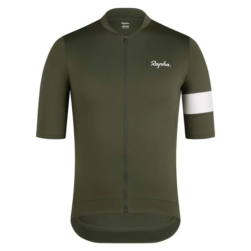 2026 Rapha Men's Core Lightweight Jersey / Dark Green - White