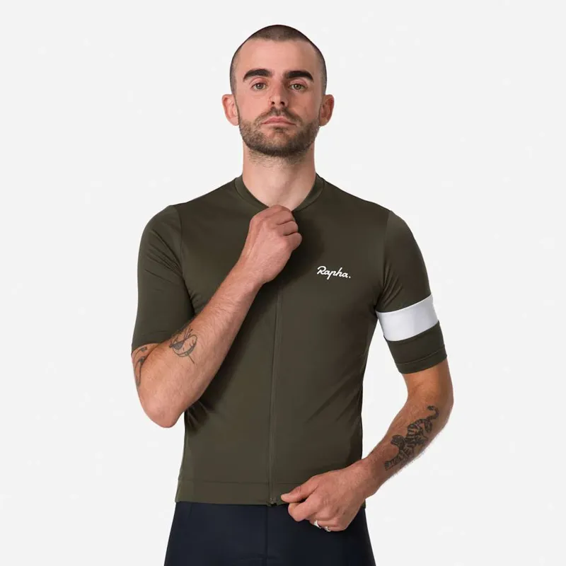2026 Rapha Men's Core Lightweight Jersey / Dark Green - White-2