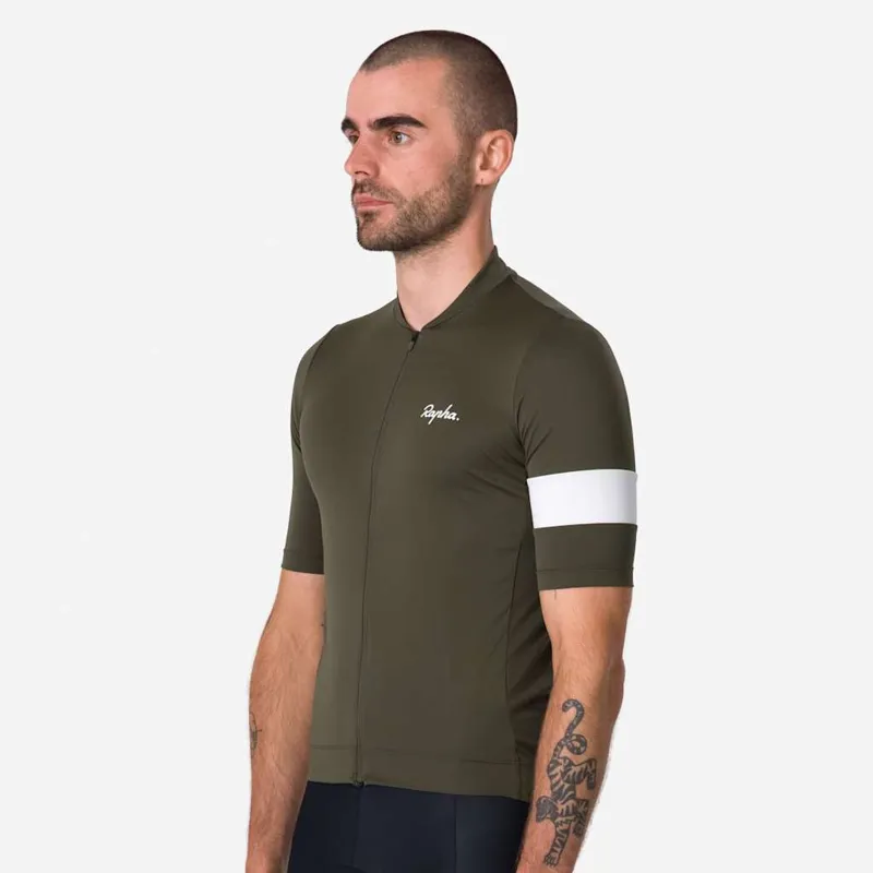 2026 Rapha Men's Core Lightweight Jersey / Dark Green - White-3
