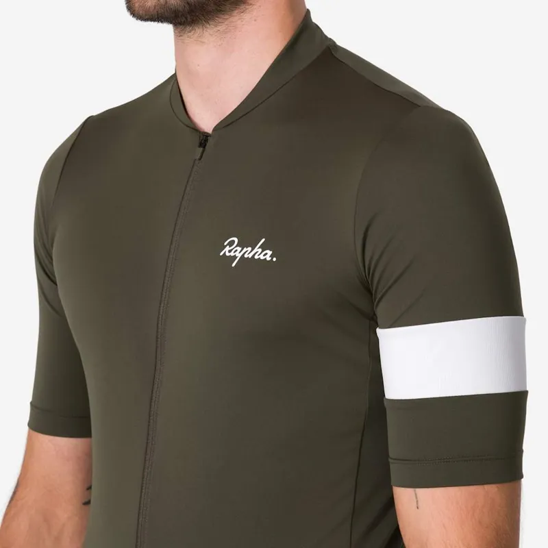 2026 Rapha Men's Core Lightweight Jersey / Dark Green - White-4