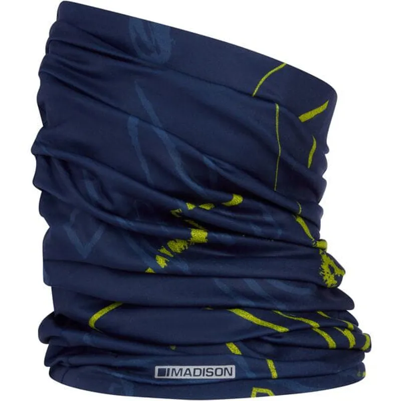 Madison Freewheel Brushstroke Ink Navy/ Yellow one size NECK GAITOR