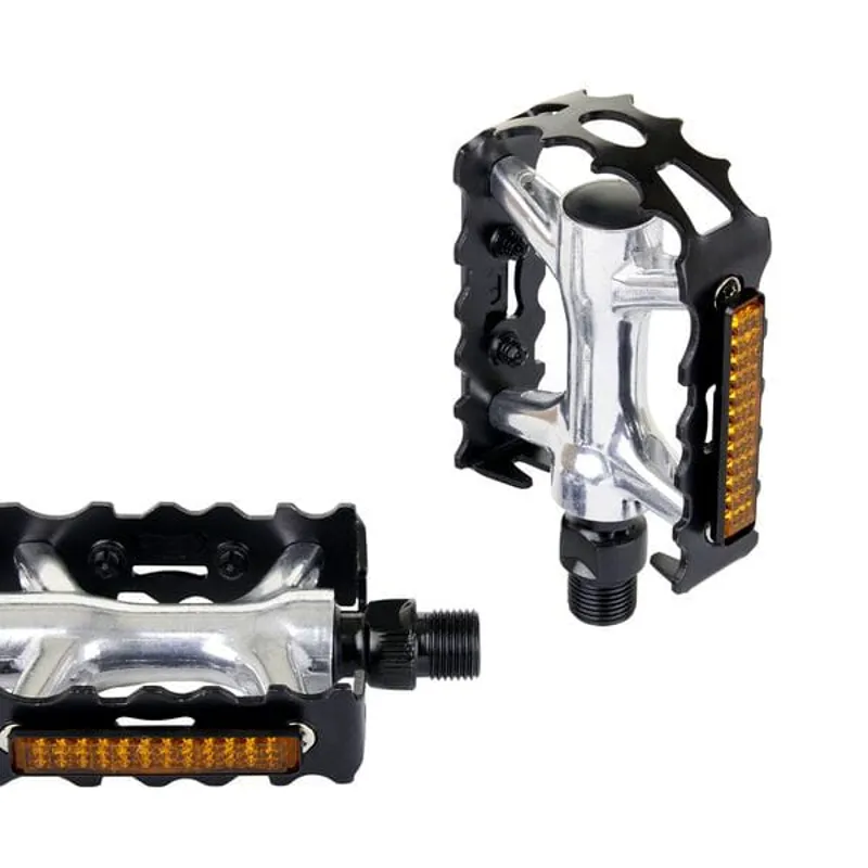 Alloy MTB Pedals 9/16 Inch Thread Black/ Silver 9/16 inches
