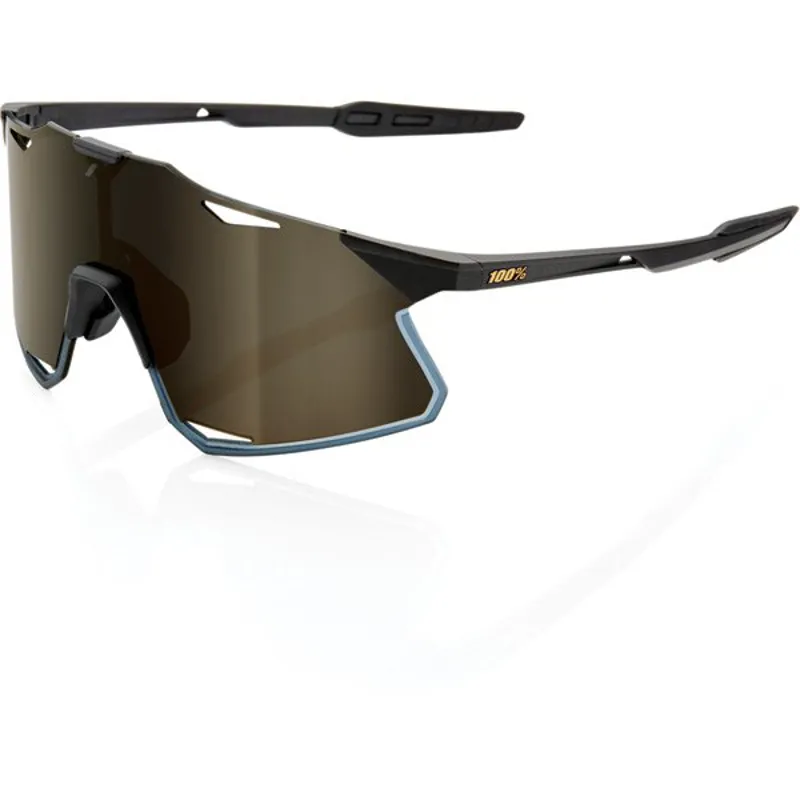 100% Hypercraft Soft Gold Lens Sunglasses in Black