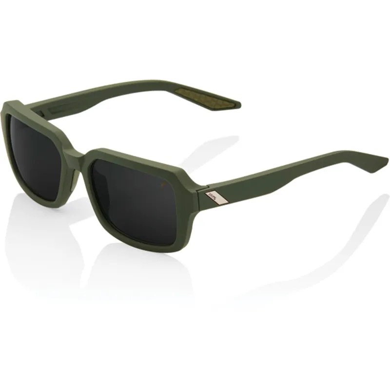 100 Percent Ridely Black Mirror Lens Sunglasses in Green