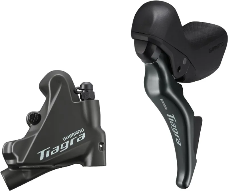 Shimano Tiagra 2-speed short reach STI bled with BR-4770 calliper. left rear