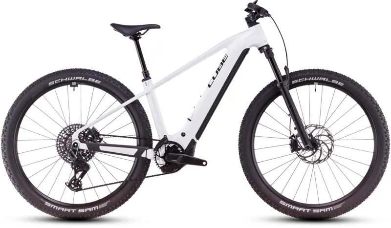 2025 Cube Reaction Hybrid SLT 800 Electric Mountain Bike White Black