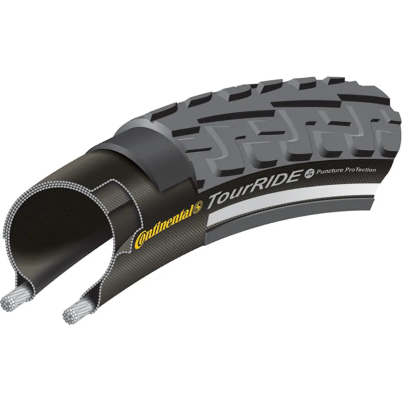 Continental Ride Tour Tyre - Wire Bead - Black-2
