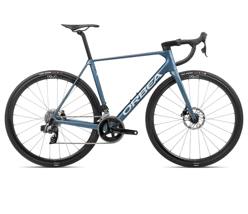 2024 Orbea Orca M31eTeam Road Bike In Slate Blue Halo Silver 