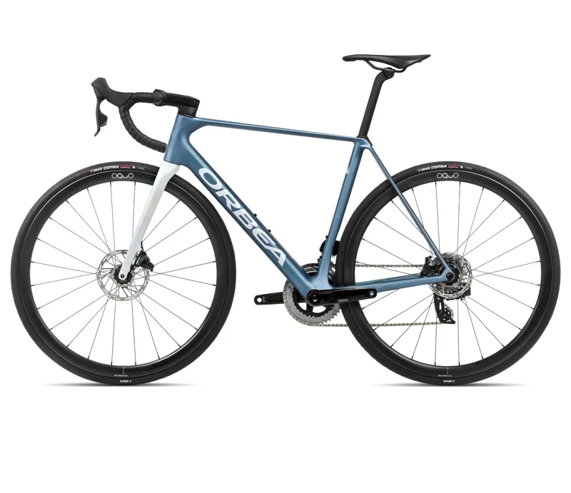 2024 Orbea Orca M31eTeam Road Bike In Slate Blue Halo Silver -1