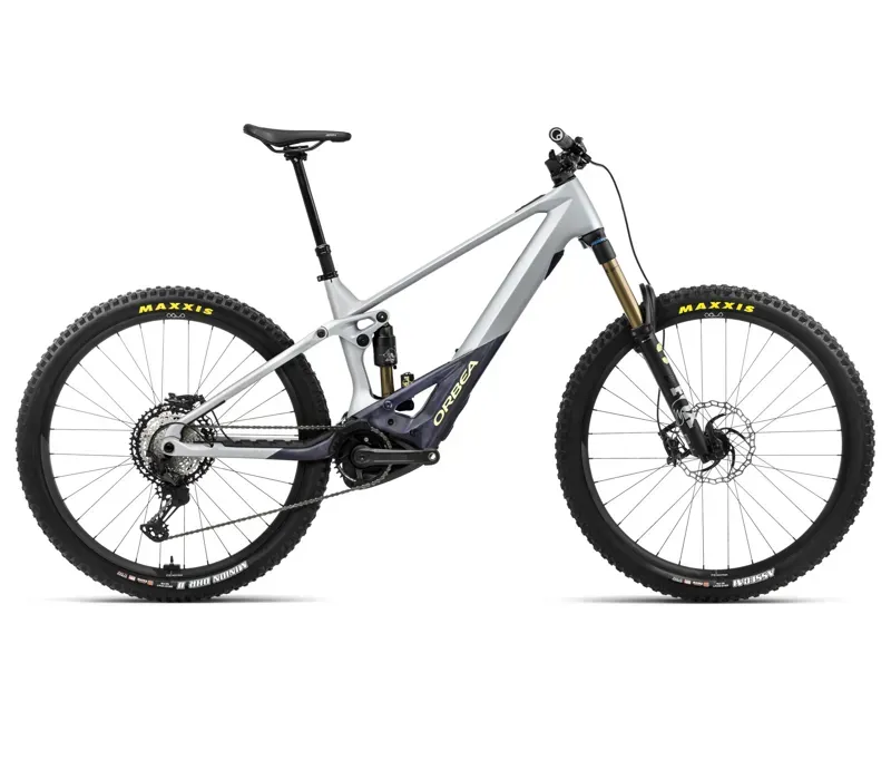 Orbea Wild M-Team Mountain Bike In Halo Silver/Tanzanite Carbon View Matt