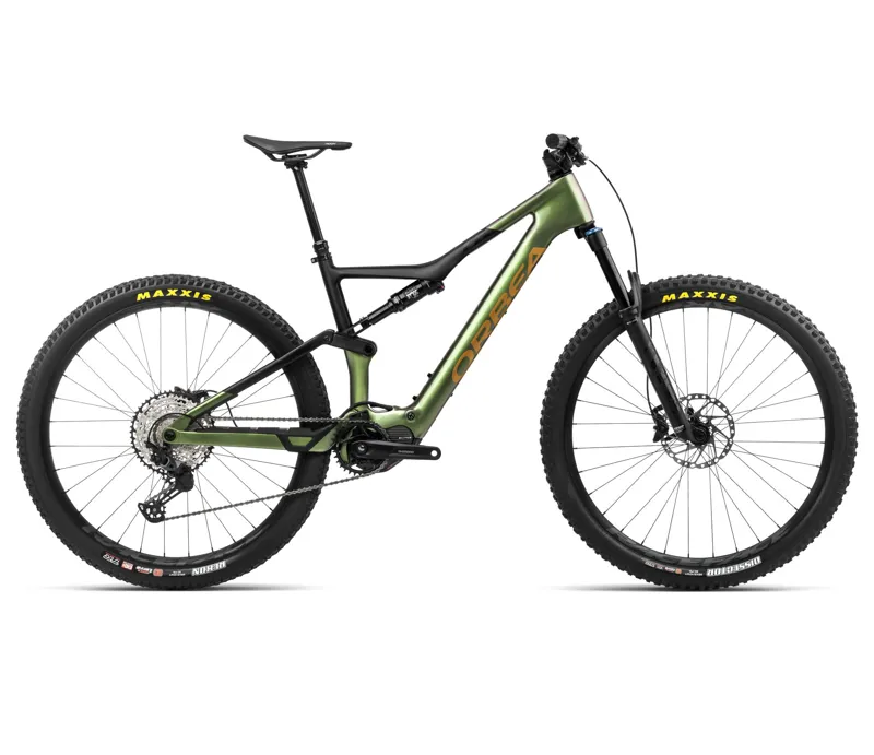 Orbea Rise M20 Mountain Bike in Chameleon Goblin Green/Black Matt